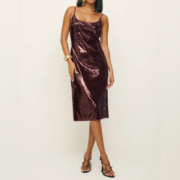 reformation burgundy dress Reformation burgundy beau knit dress by Reformation /